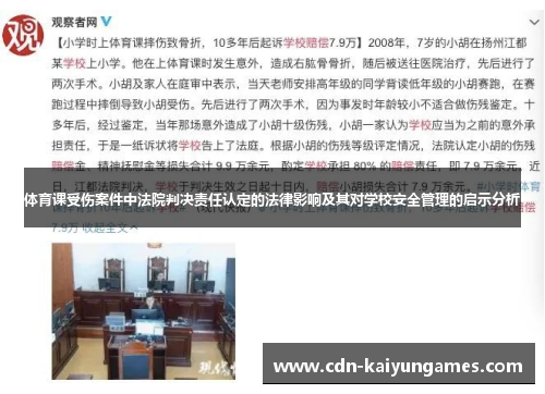 体育课受伤案件中法院判决责任认定的法律影响及其对学校安全管理的启示分析