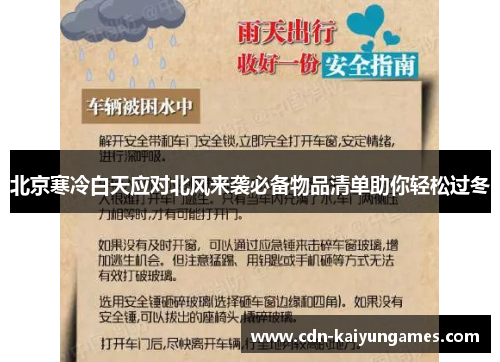 北京寒冷白天应对北风来袭必备物品清单助你轻松过冬