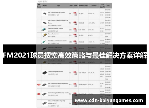 FM2021球员搜索高效策略与最佳解决方案详解